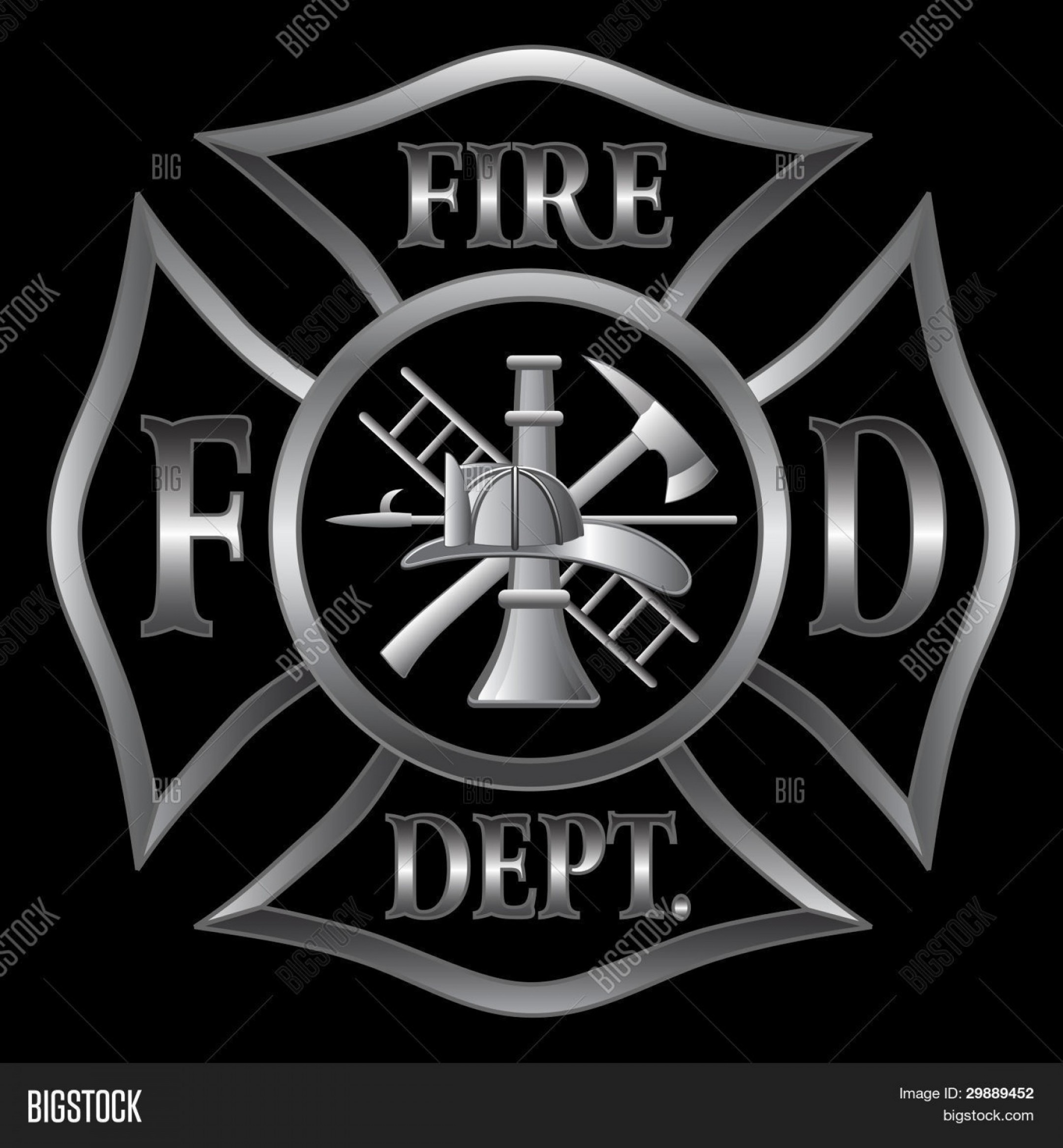 2160x2332 Stock Vector Fire Department Maltese Cross Silver Rongholland