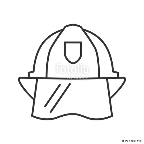 500x500 Firefighter Helmet Linear Icon Stock Image And Royalty Free