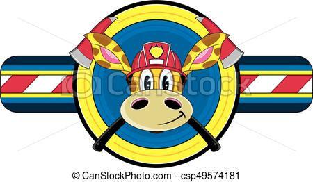 450x262 Cute Cartoon Giraffe Fireman