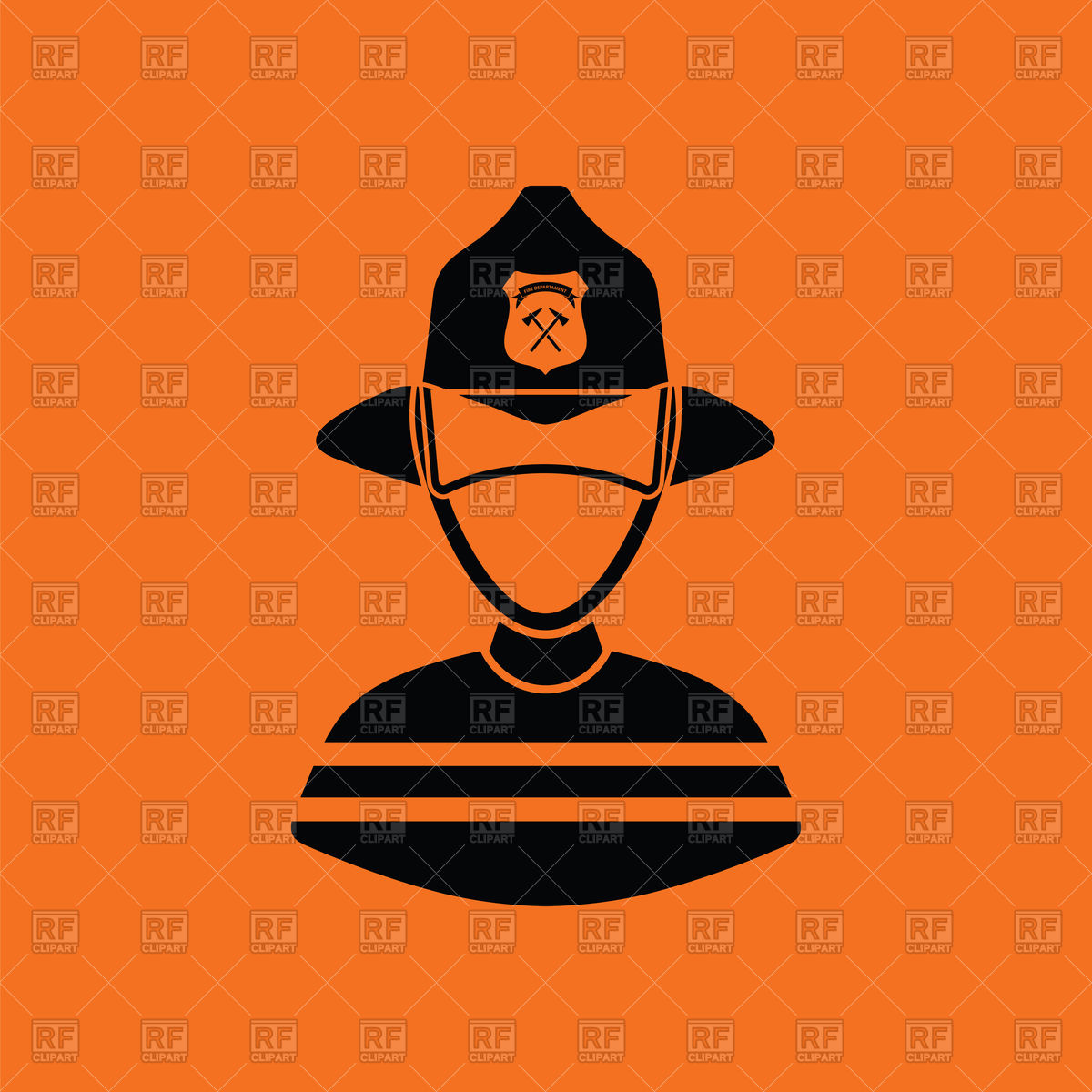 1200x1200 Fireman Icon On Orange Background
