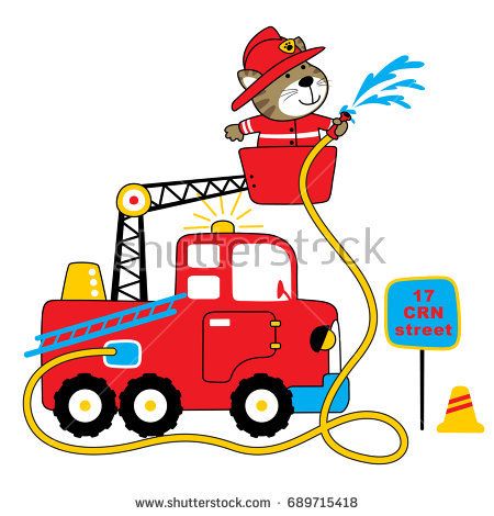450x470 Firefighter Vector Cartoon Illustration Drawings