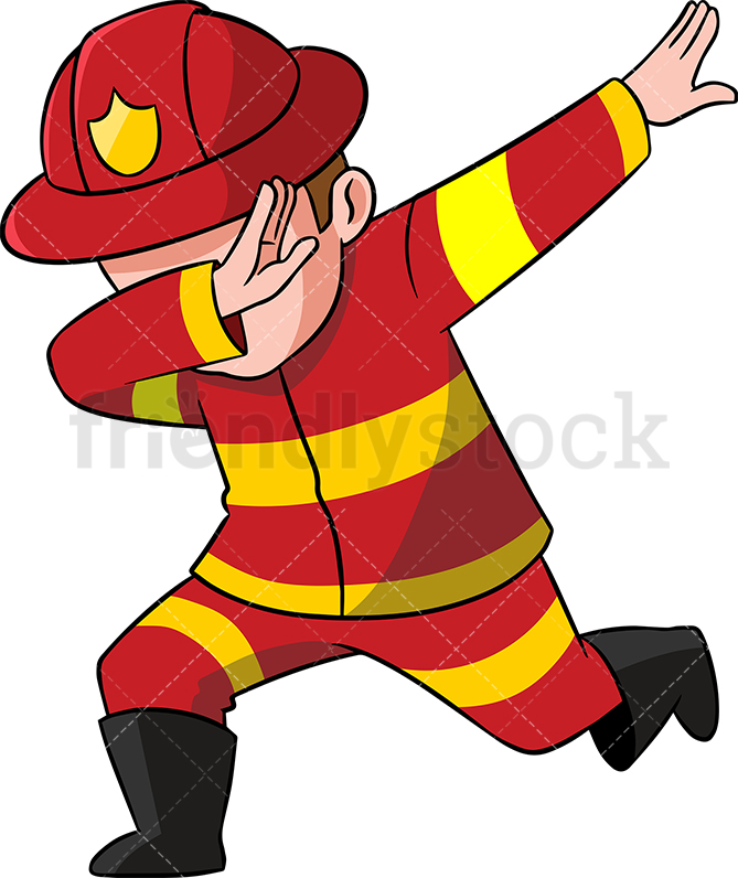 669x796 Dabbing Firefighter Cartoon Vector Clipart