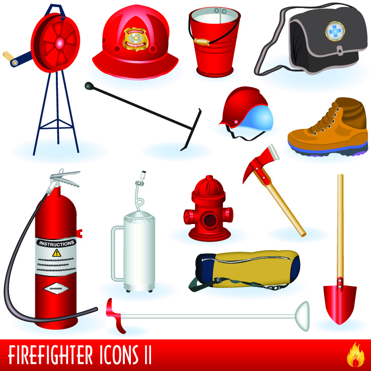737x737 Firefighters And Fire Equipment 01 Vector Free Vector 4vector