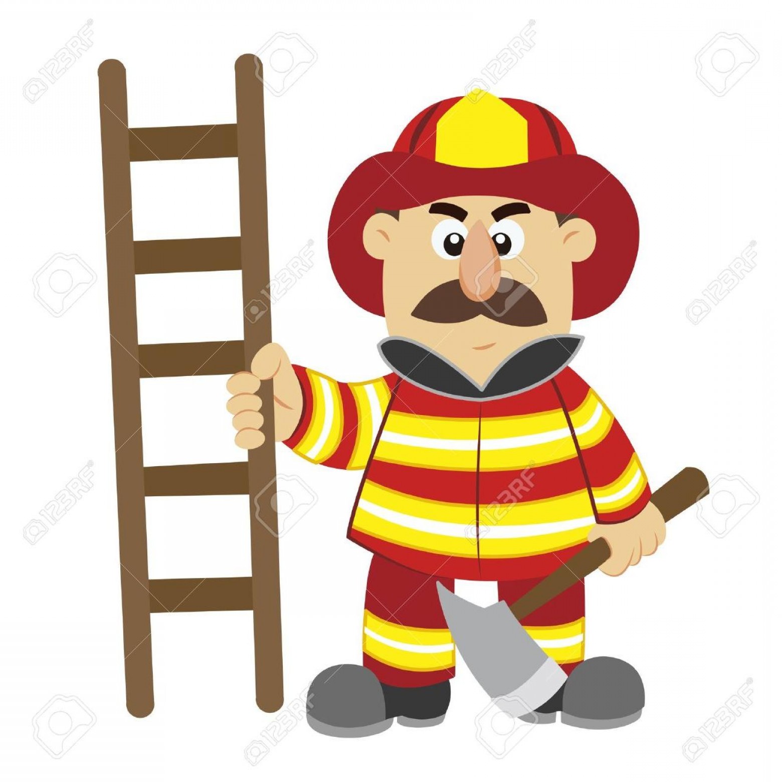 1560x1560 Best Free An Illustration Of Cartoon Fireman Vector Stock