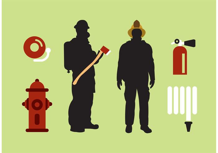 700x490 Isolated Fireman Vector Set