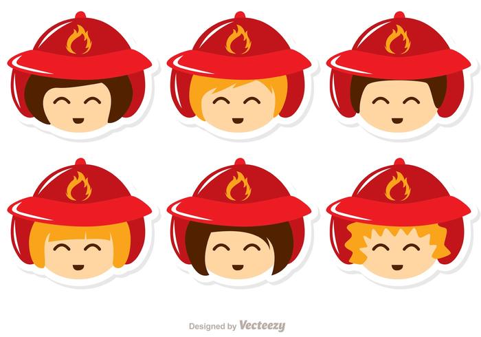 700x490 Kids Face Fireman Vector Pack