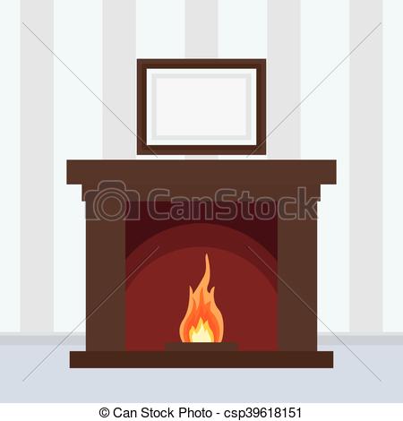 450x470 Fireplace On The Wall With The Picture Christmas Hearth