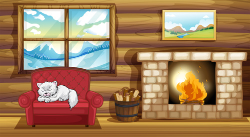 500x275 Home Fireplace Vector Background Free Vector In Encapsulated