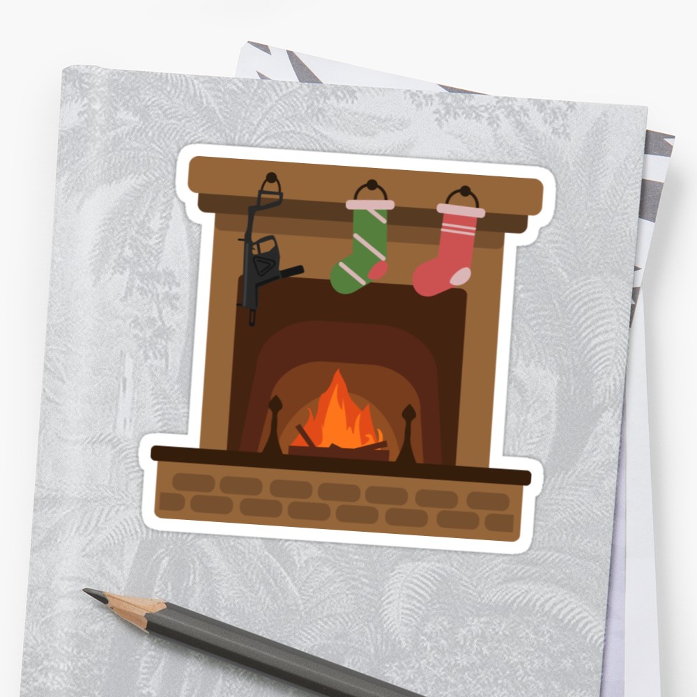 1000x1000 Tactical Christmas Stocking Fireplace Vector Stickers By