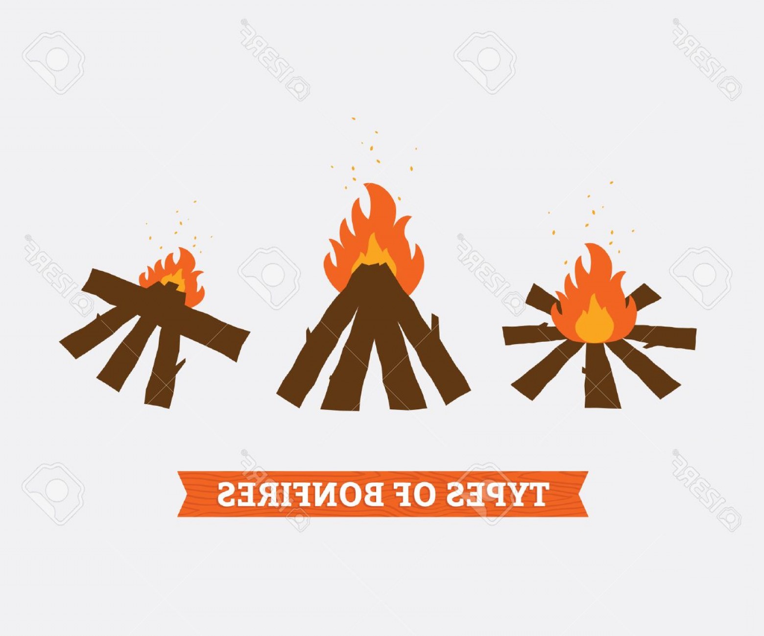 1560x1299 Photostock Vector Three Types Of Campfires For Camping Fire And