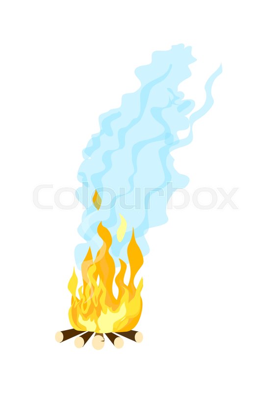 565x800 Sampfire With Firewood Vector Icon Isolated On White Background