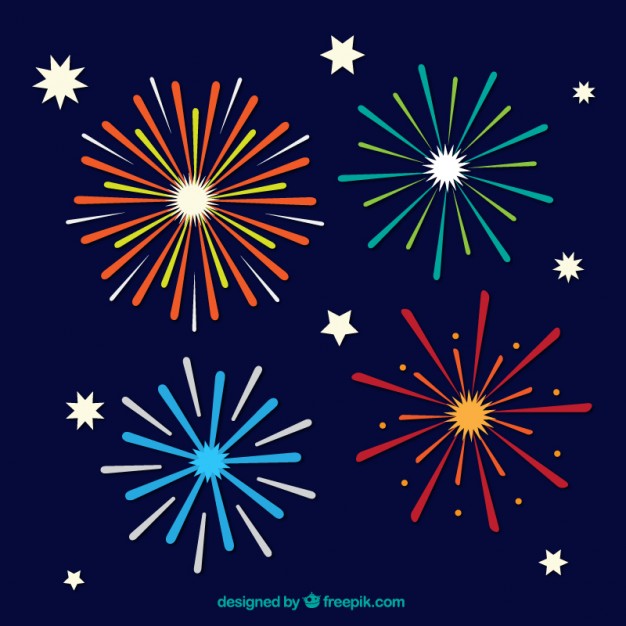 626x626 Flat Fireworks Pack Vector Free Download