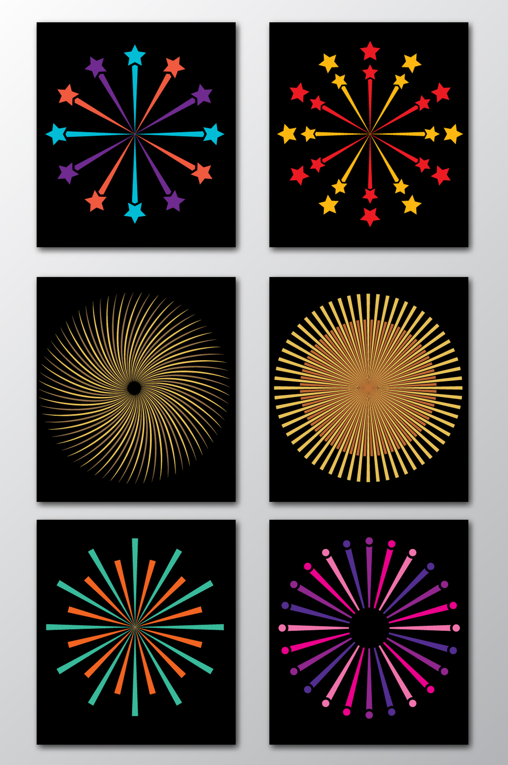 1024x1540 Colorful Fireworks Vector Material Free Download Pikbest