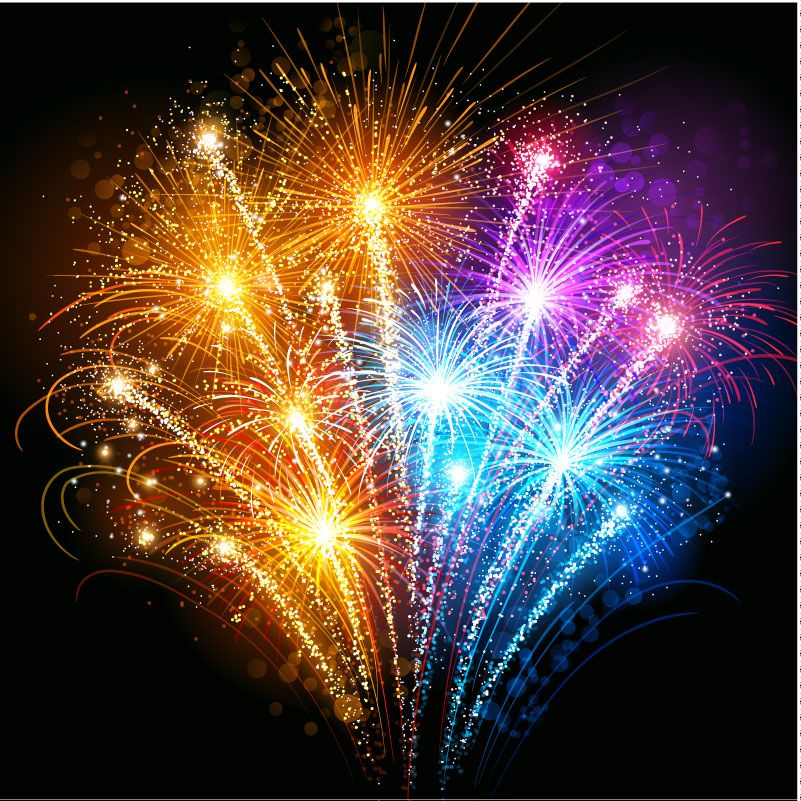 801x801 Gorgeous Fireworks Background Vector Free Vector Graphic