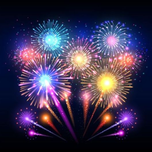 528x528 Shining Holiday Fireworks Vector 02 Free Download