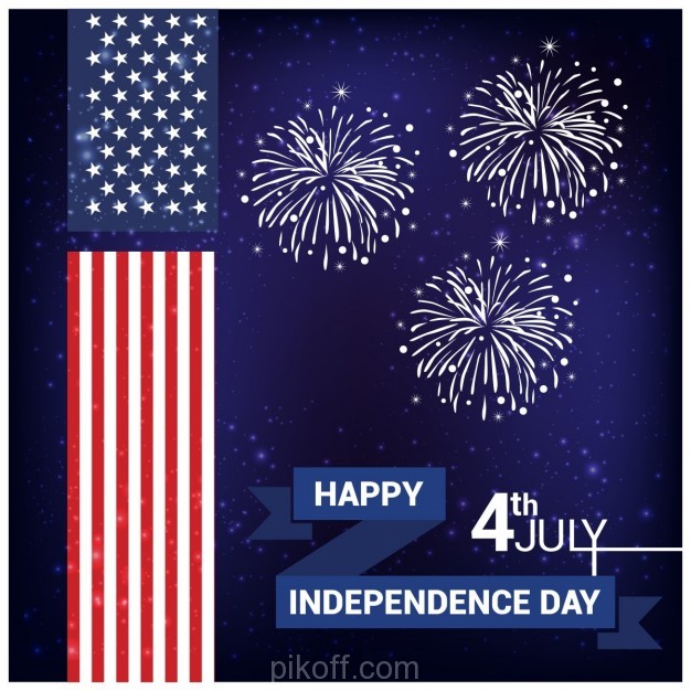 626x626 Ai] Independence Day Background With Fireworks Vector Free