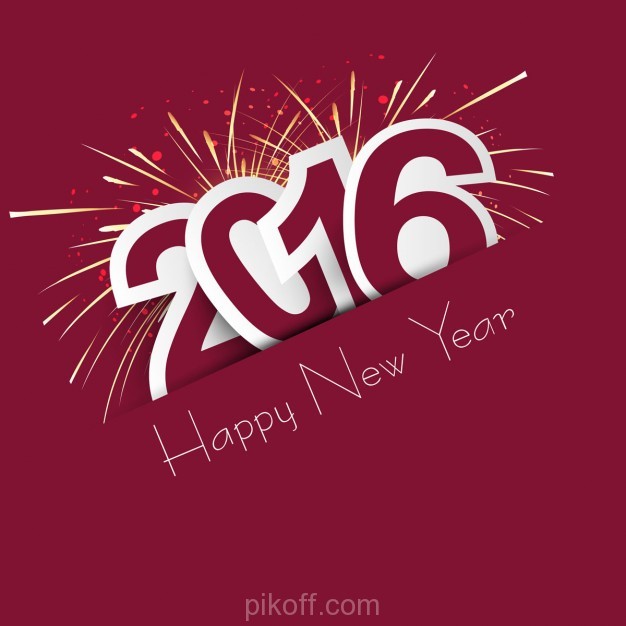 626x626 Ai] New Year 2016 Card With Fireworks Vector Free Download