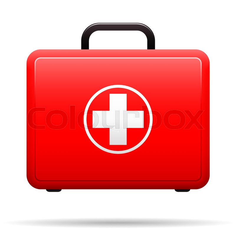 800x800 First Aid Kit. Red Case With Medical Emblem. Box For Medications