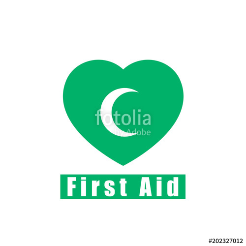500x500 First Aid Vector Icon Green Moon Icon For App And Website Stock