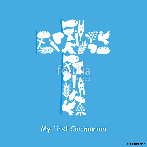 500x500 First Communion Invitation Card Stock Image And Royalty Free