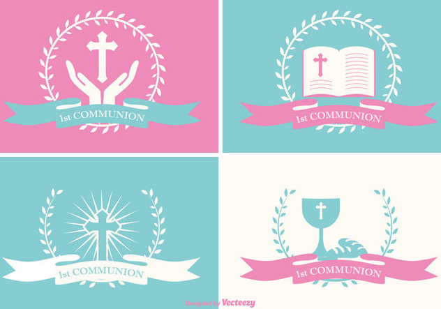 632x443 First Communion Label Set Free Vector Download 338157 Cannypic