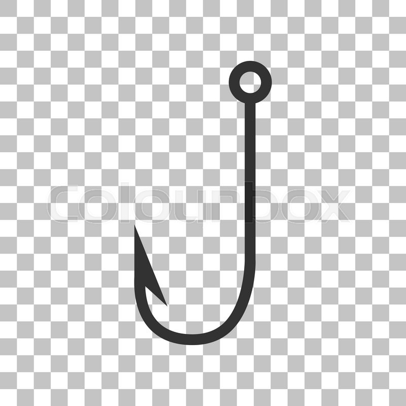 800x800 Fishing Hook Sign Illustration. Dark Gray Icon On Transparent