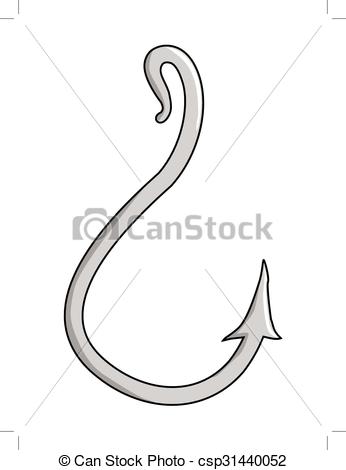 346x470 Vector Illustration Of Fishing Hook.