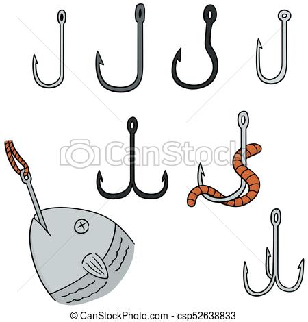 450x470 Vector Set Of Fishing Hook.