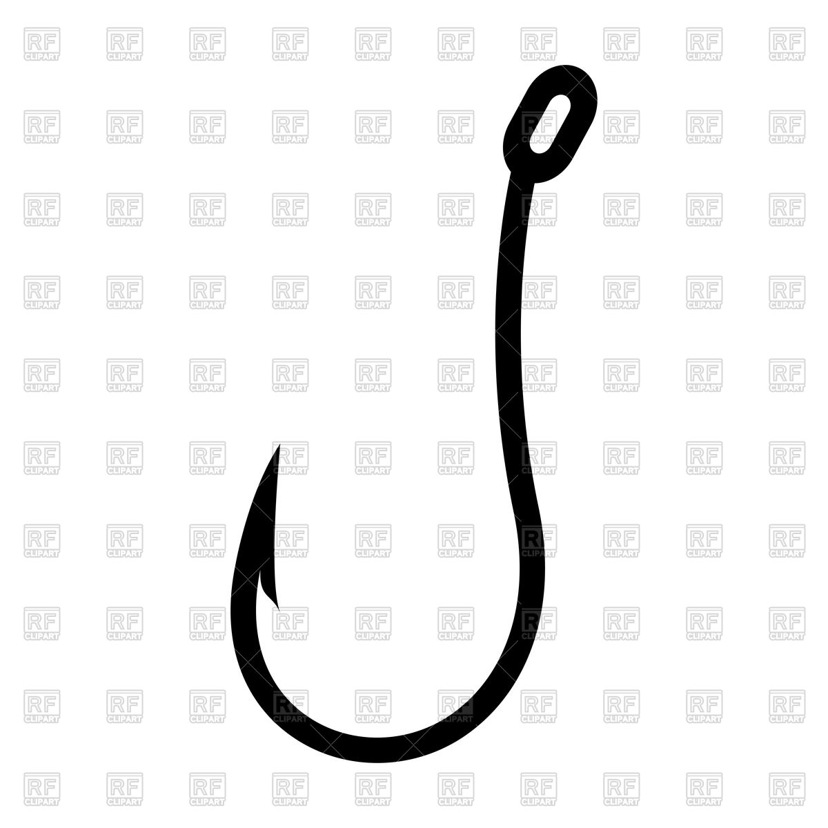 1200x1200 Fish Hook Black Color Icon Vector Image Vector Artwork Of Icons