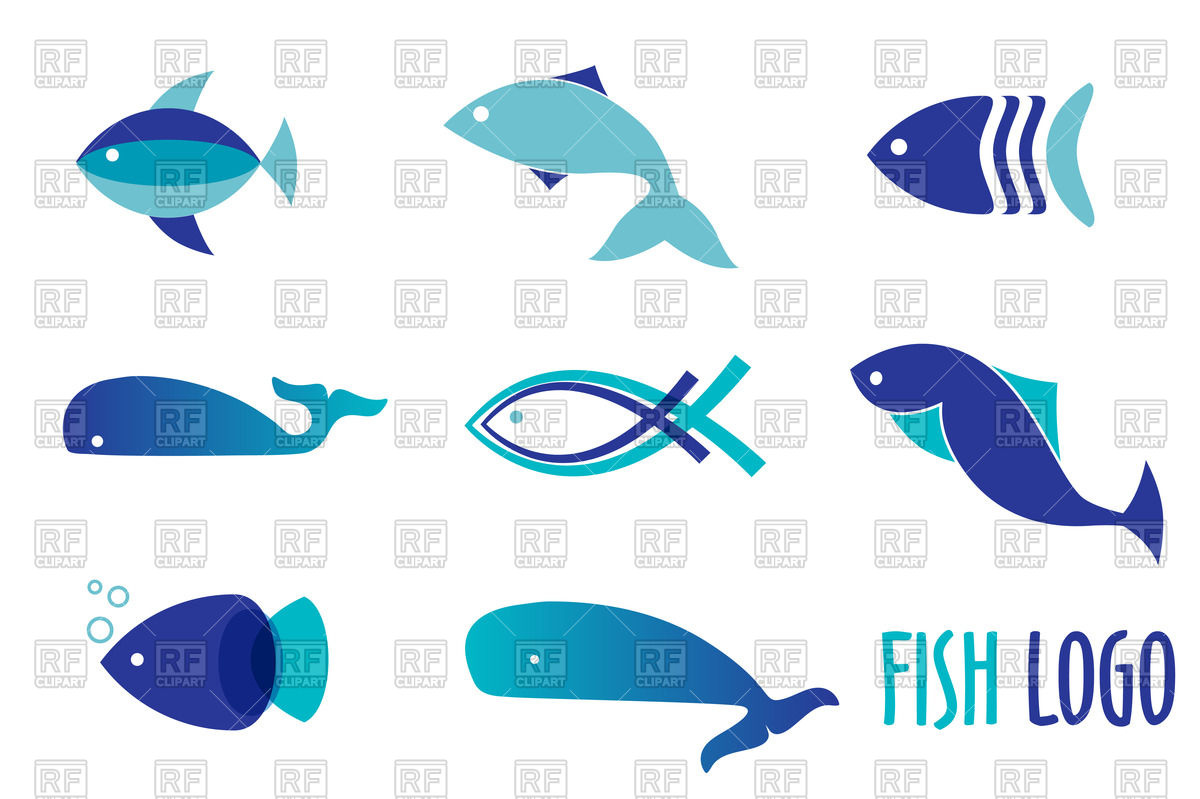 1200x799 Fish Icon Set For Seafood Restaurant Vector Image Vector Artwork