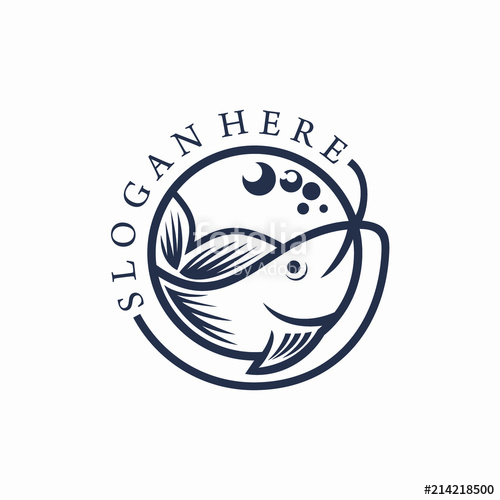 500x500 Fish Logo Vector Template For Fishing Logo Stock Image And