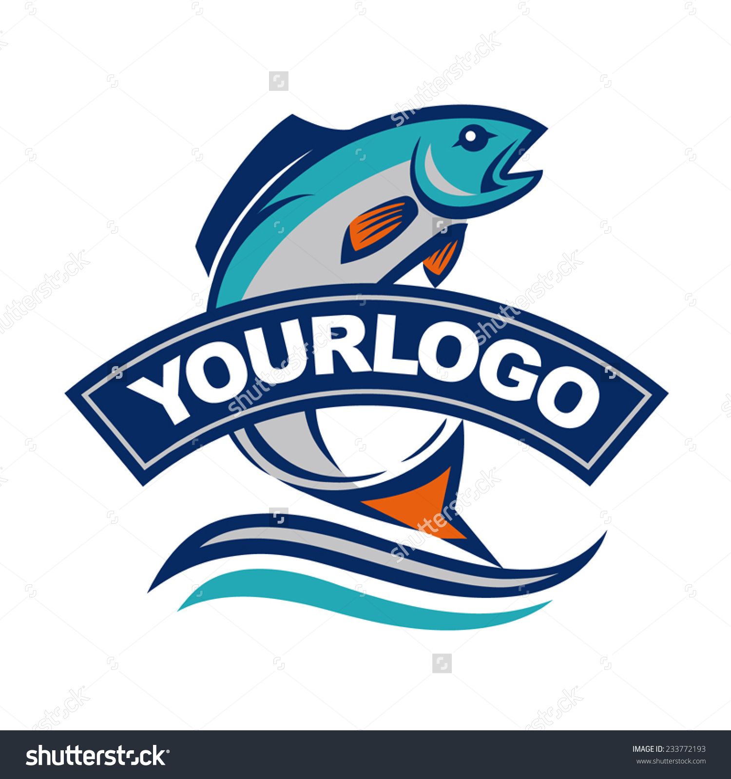 1500x1600 Fish Vector Design Logo Template. Seafood Restaurant Idea