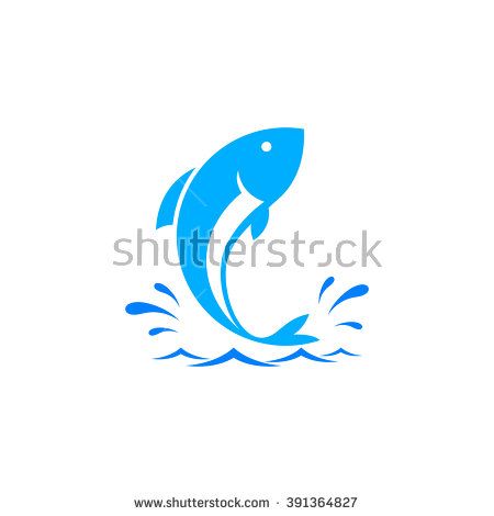 450x470 Fish Logo Template. Creative Vector Symbol Of Fishing Club Or