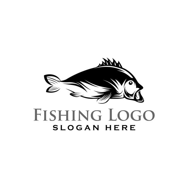 600x600 Fishing Logo Design Vector Material 07 Free Download
