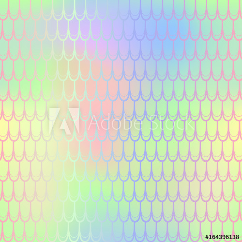 500x500 Summer Bright Fish Scale Pattern Vector Texture. Mermaid Seamless