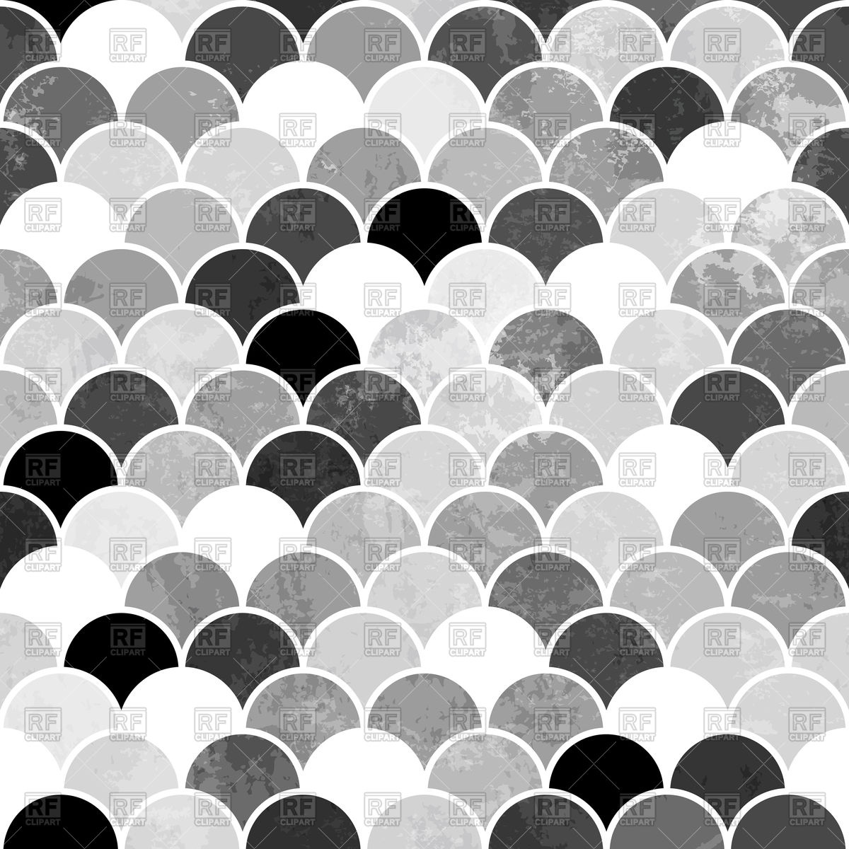 1200x1200 Fish Scales Monochrome Seamless Pattern Vector Image Vector