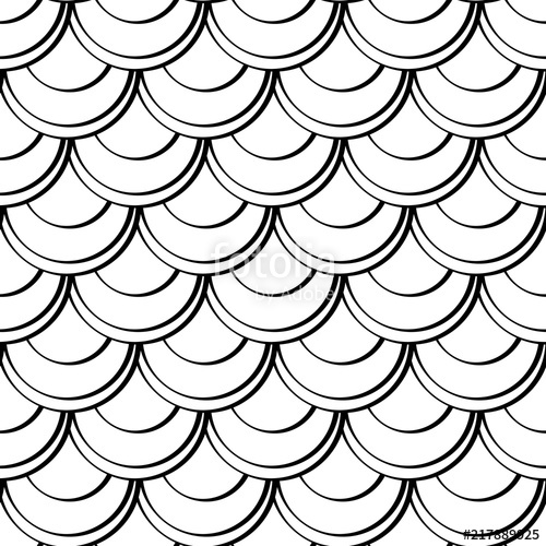 500x500 Seamless Pattern Of Fish Scale Vector Illustration. For Continuous