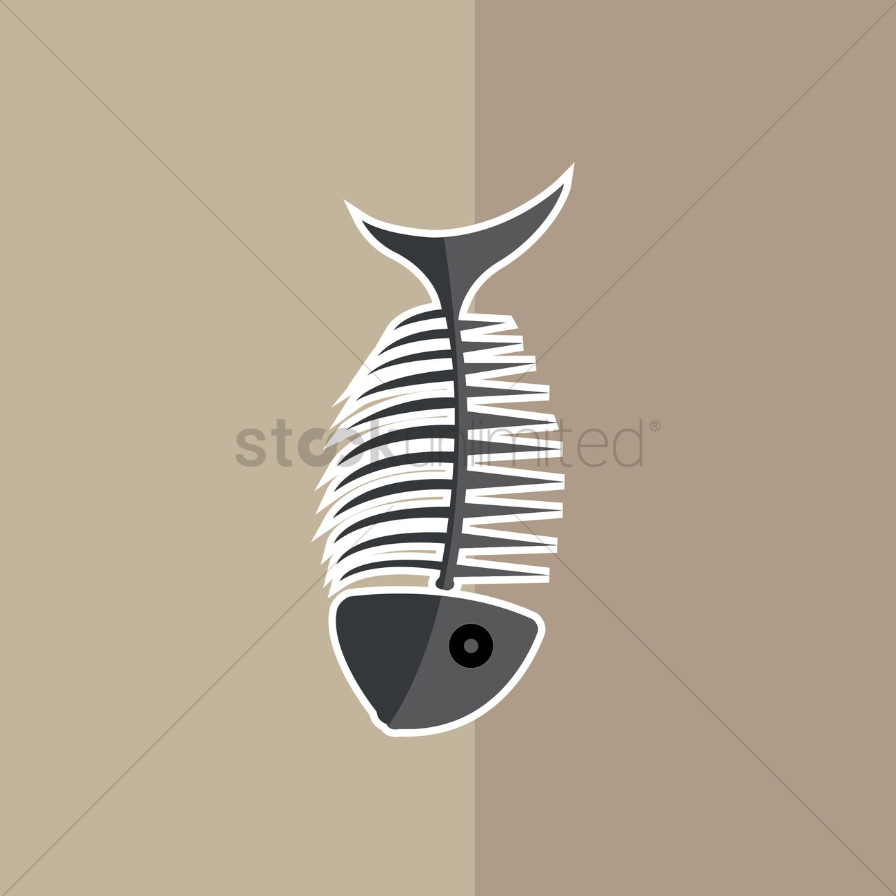 1300x1300 Fish Skeleton Vector Image