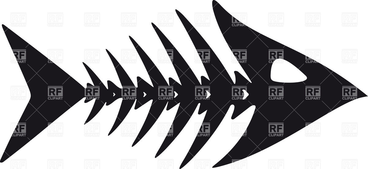 1200x553 Simple Cartoon Fish Skeleton Vector Image Vector Artwork Of