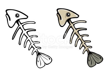 432x300 Vector Fish Skeleton Premium Clipart