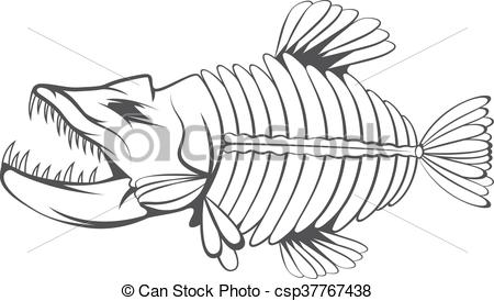 450x274 Vector Design Template Of Aggressive Tropical Fish Skeleton.