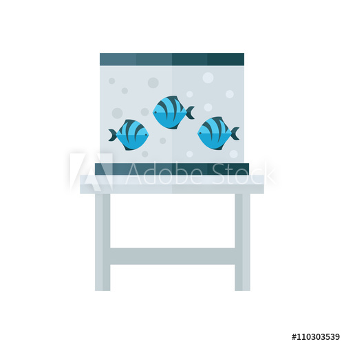 500x500 Blue Fish Tank Vector Design