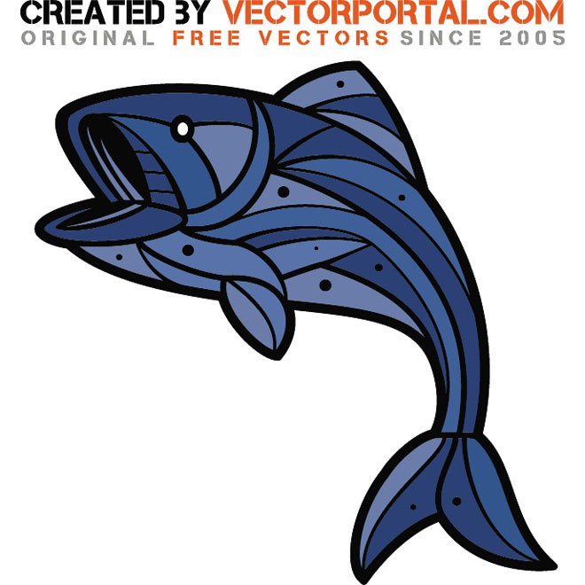 660x660 Black And White Fish Free Vector 123freevectors