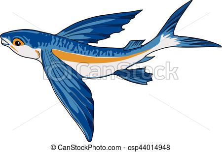450x309 Blue Flying Fish On A White Background.