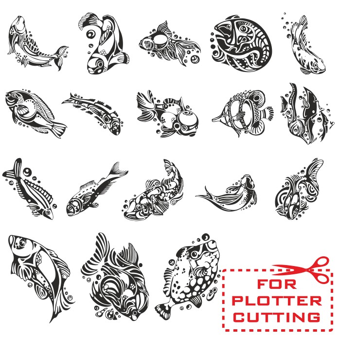 695x695 Fish Vector Vector Fish Images Compilation For Plotter Cuttung