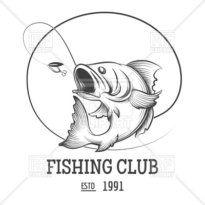 400x400 Fishing Club Logo With Fly Fish Vector Image Vector Artwork Of