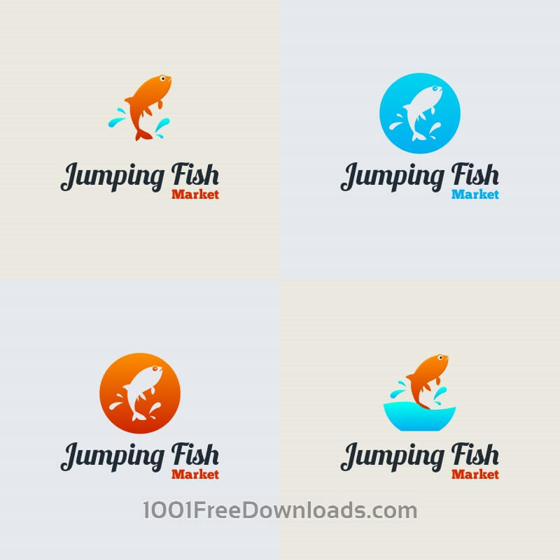 800x800 Free Vectors Jumping Fish Vector Logo Nature