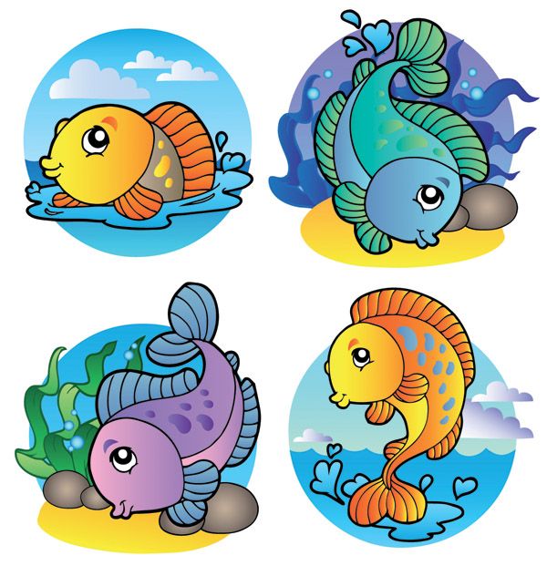 600x621 Free Vector Cute Cartoony Fish Vectors Graphic Available For Free