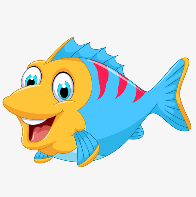 650x651 Cute Cartoon Marine Fish Vector, Cartoon Clipart, Fish Clipart
