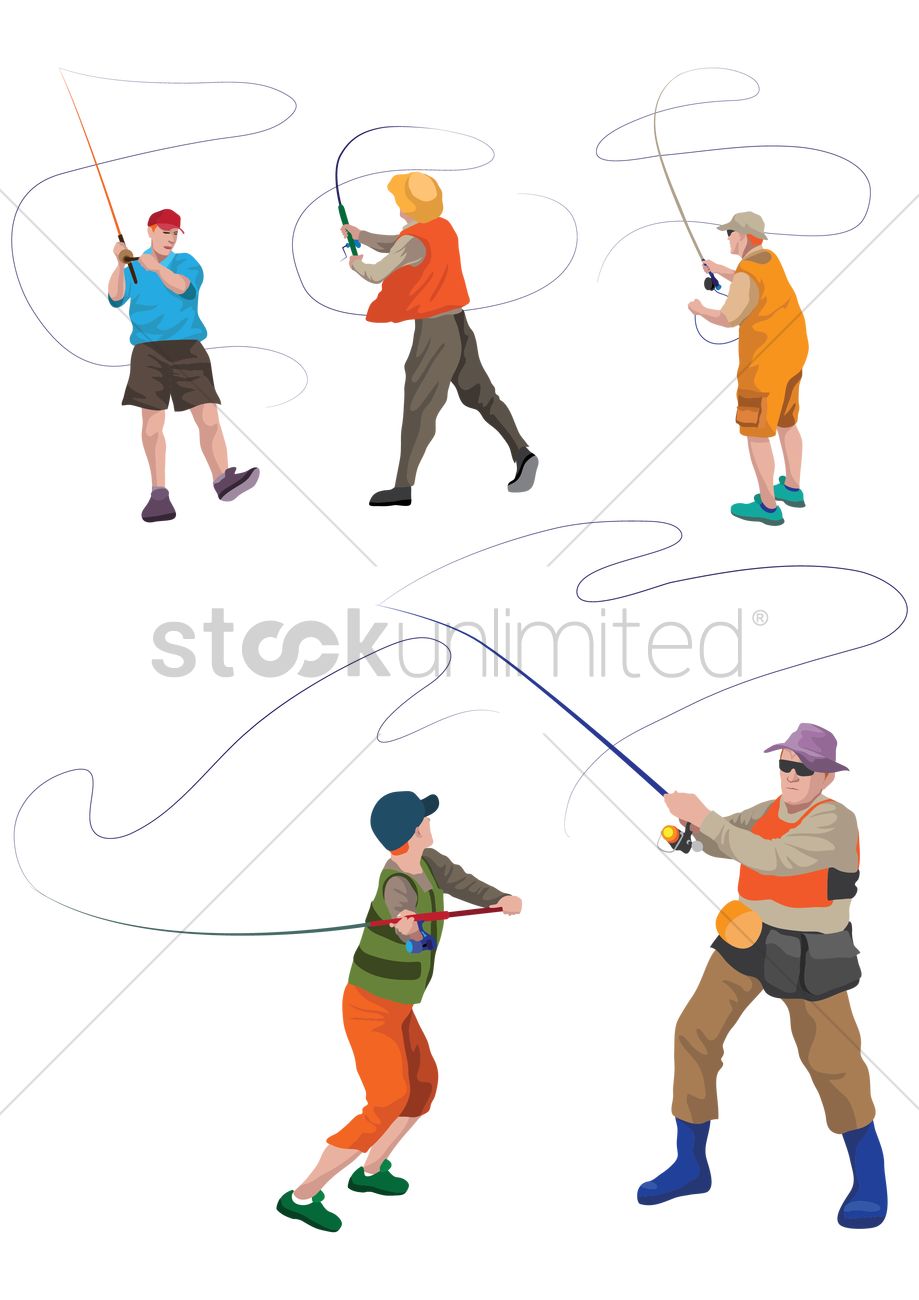 919x1300 Fisherman Vector Image